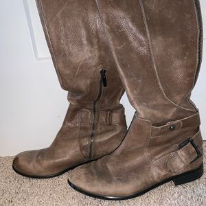 Distressed riding boots